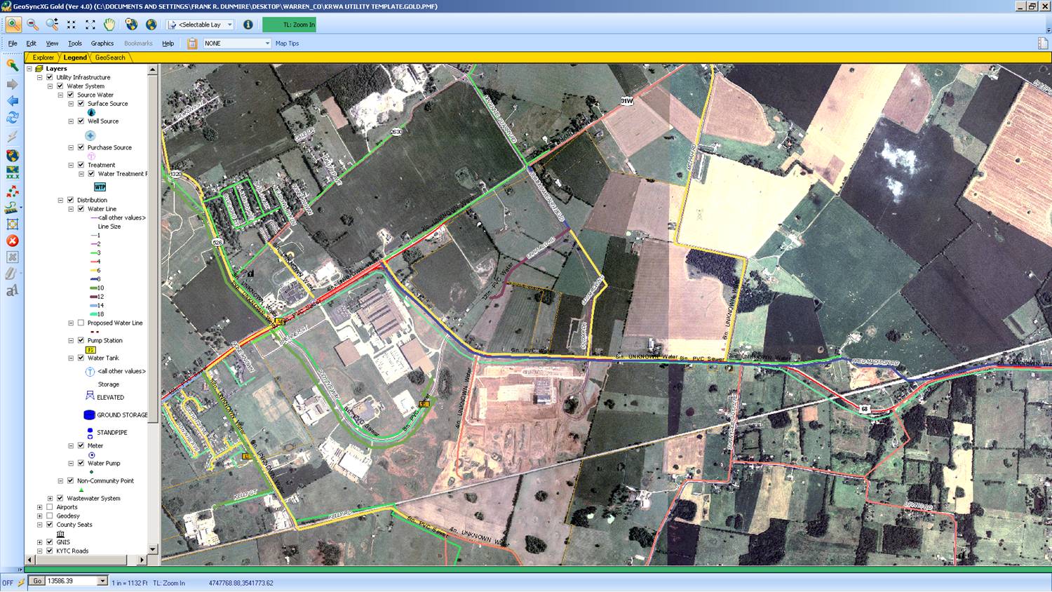 screenshot of a GPS GIS project